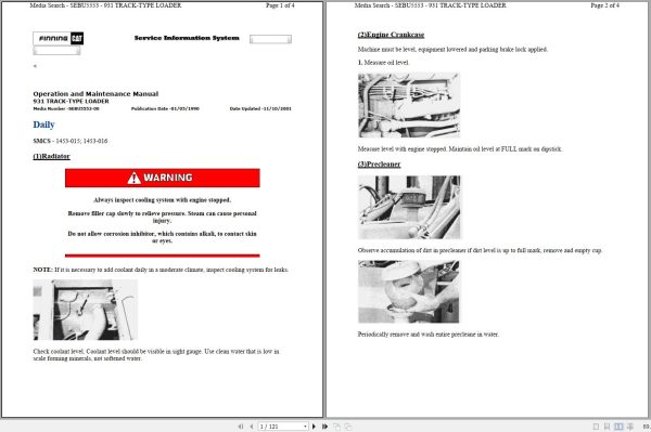 Caterpillar Track Type Loader 931 08N Operators Maintenance Service Manual 3