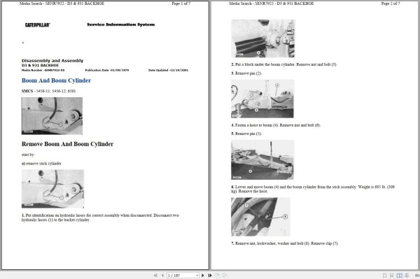 Caterpillar Track Type Loader 931B 29Y Operators Service Manual Hydraulic Schematics 1