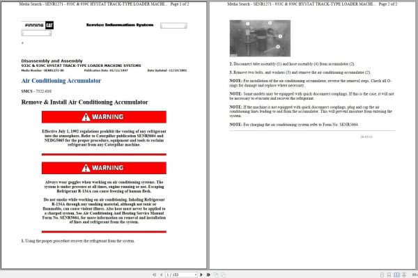 Caterpillar Track Type Loader 933C 4MS Operators Service Manual Schematics 1