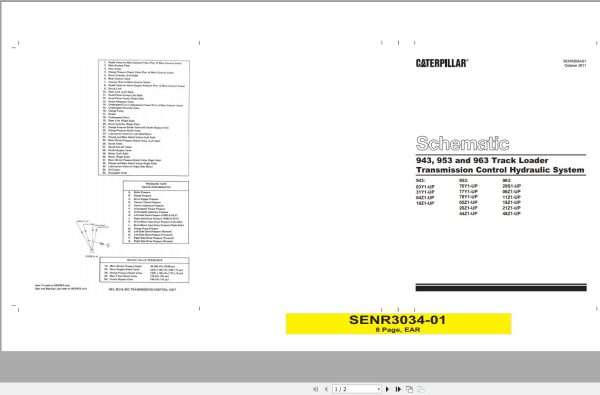 Caterpillar Track Type Loader 953 05Z Operators Service Manual 3