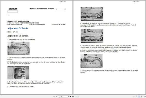 Caterpillar Track Type Loader 953 20Z Operators Service Manual 1