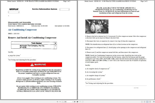 Caterpillar Track Type Loader 953B 5MK Operators Service Manual Schematics 1
