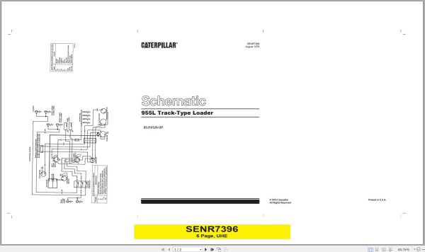 Caterpillar Track Type Loader 955K 85J Operators Service Manual Hydraulic Schematics 3