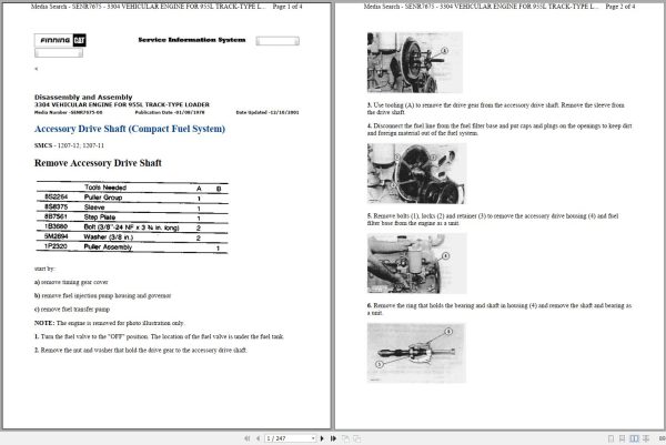 Caterpillar Track Type Loader 955L 13X Operators Service Manual Hydraulic Schematics 1