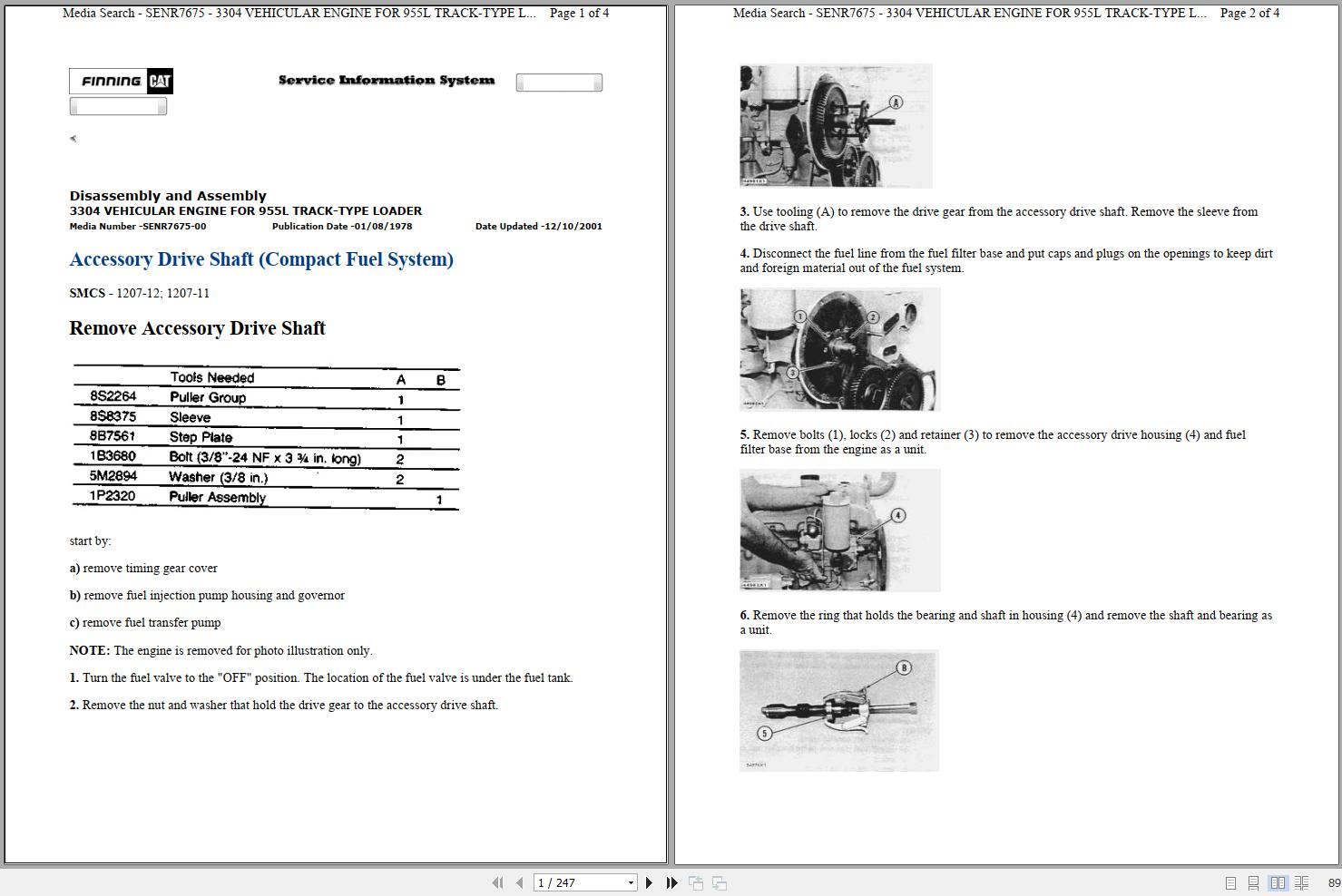 Caterpillar Track Type Loader 955L 13X Operators Service Manual Hydraulic Schematics 1