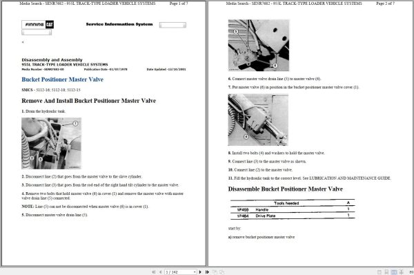 Caterpillar Track Type Loader 955L 13X Operators Service Manual Hydraulic Schematics 2
