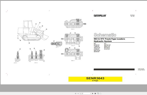 Caterpillar Track Type Loader 963 21Z Operators Service Manual Hydraulic Schematics 3