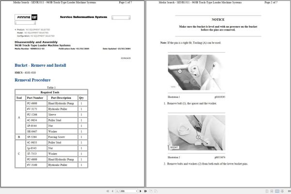 Caterpillar Track Type Loader 963B 9BL Operators Service Manual Schematics 1