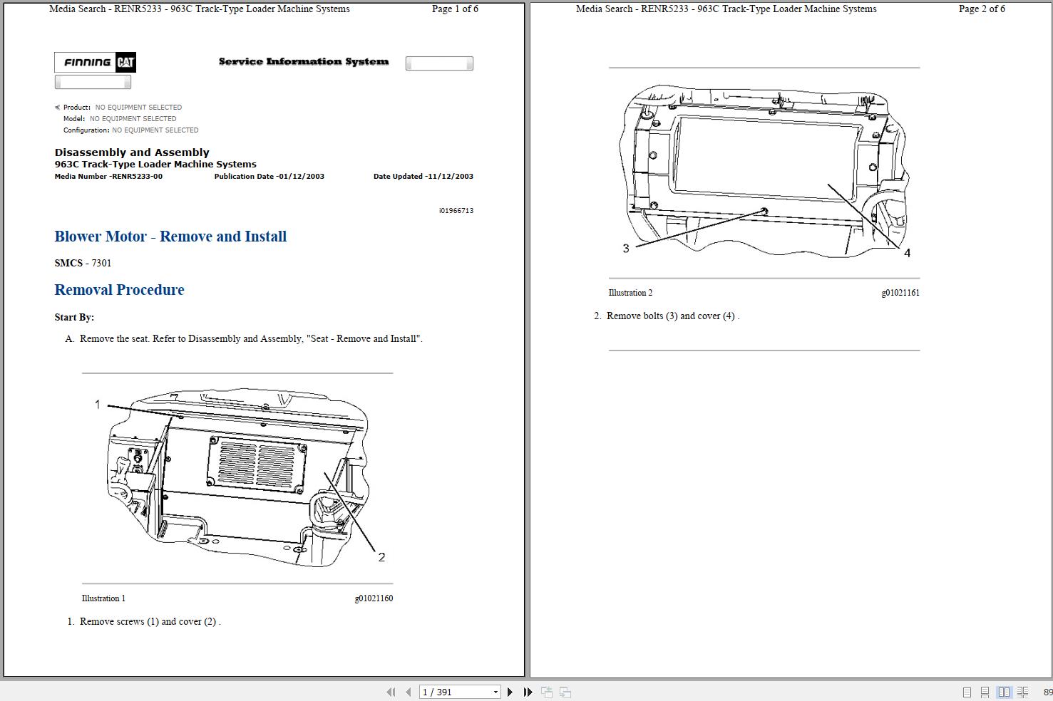 Caterpillar Track Type Loader 963C BBD Operators Service Manual Schematics 1
