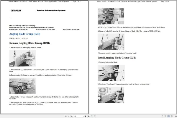 Caterpillar Track Type Tractor D3B 23Y Operators Maintenance Service Manual 1