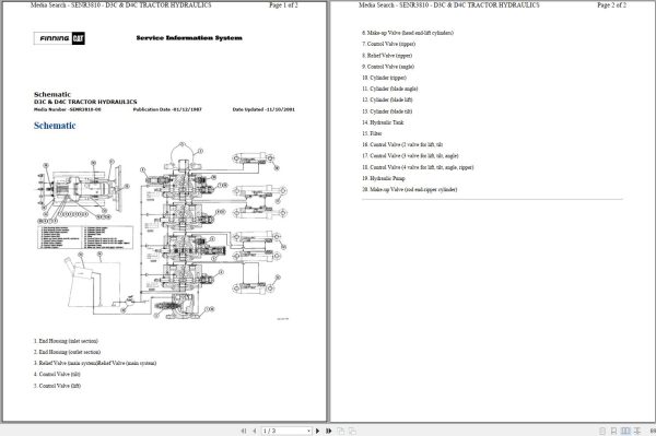 Caterpillar Track Type Tractor D3C 3RF Operators Service Manual Schematics 3
