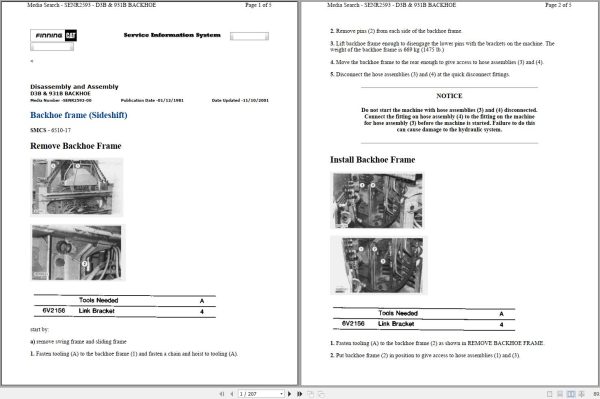 Caterpillar Track Type Tractor D3C II 4HJ Operators Service Manual Schematics 1