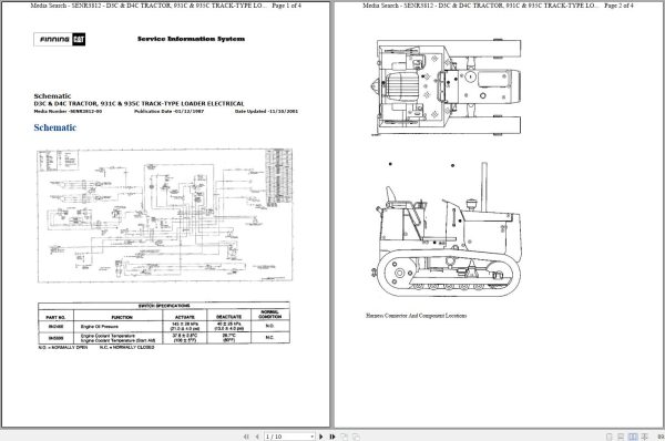 Caterpillar Track Type Tractor D3C II 4HJ Operators Service Manual Schematics 3
