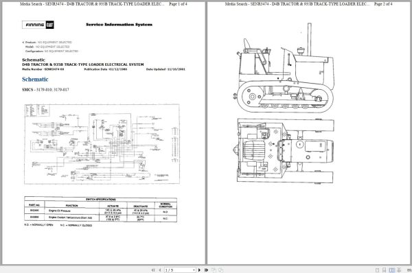 Caterpillar Track Type Tractor D4C 2CJ Operators Service Manual Schematics 3