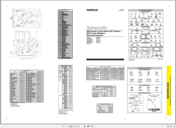Caterpillar Track Type Tractor D4H III 9GJ Operators Service Manual Schematics 3