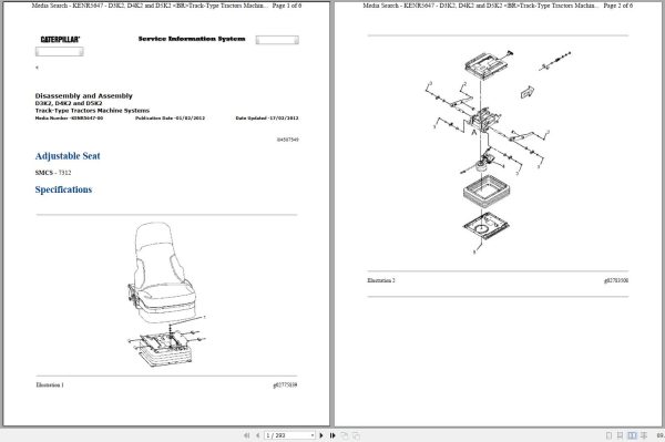 Caterpillar Track Type Tractor D4K2 LGP KRR Operators Service Manual Schematics 1