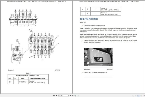 Caterpillar Track Type Tractor D4K2 XL KMM Operators Service Manual Schematics 2