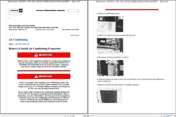 Caterpillar Track Type Tractor D5C III 8ZS Operators Service Manual Schematics 1
