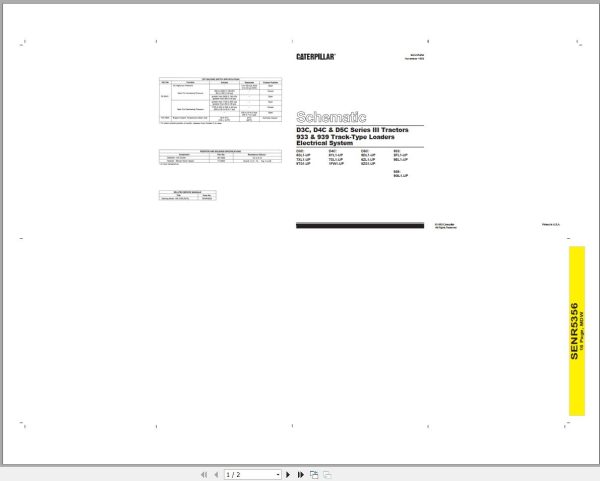 Caterpillar Track Type Tractor D5C III 9DL Operators Service Manual Schematics 3