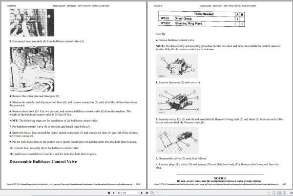 Caterpillar Track Type Tractor D5H 7NC Operators Service Manual Schematics 2