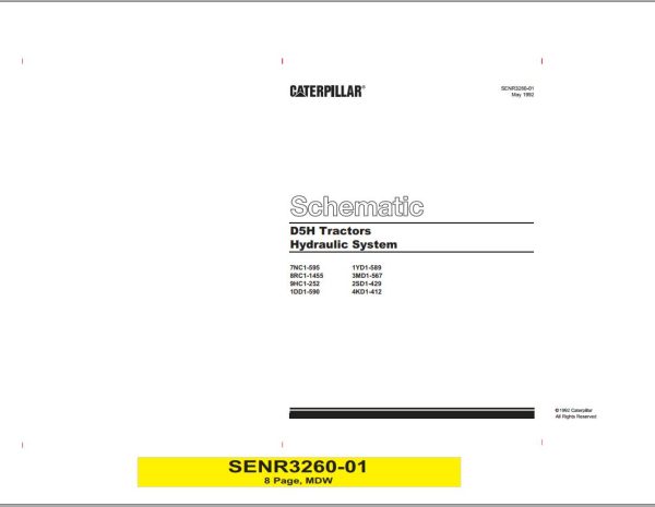 Caterpillar Track Type Tractor D5H 7NC Operators Service Manual Schematics 5