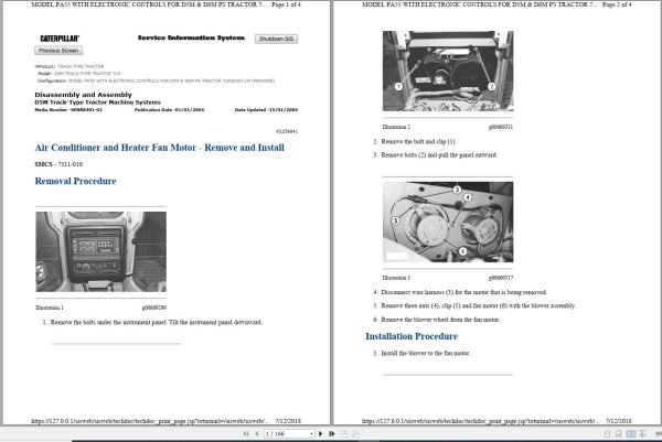 Caterpillar Track Type Tractor D5M 7LR Maintenance Service Manual Schematics 1