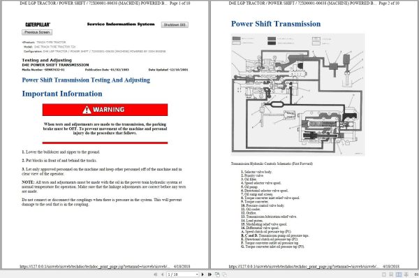 Caterpillar Track Type Tractor D6D 75W Testing Adjusting Disassembly and Assembly 3