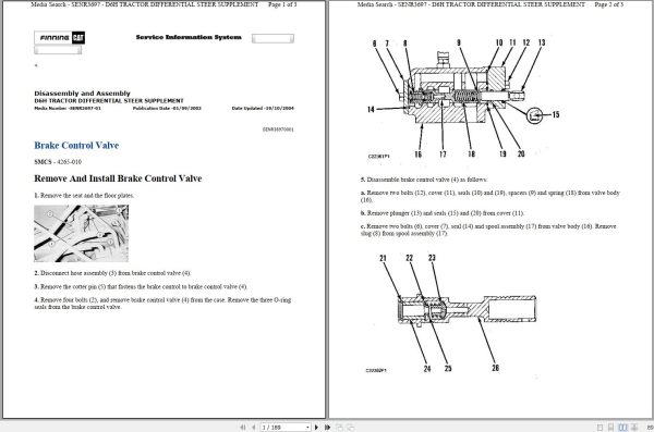 Caterpillar Track Type Tractor D6H 4RC Operators Service Manual Schematics 1