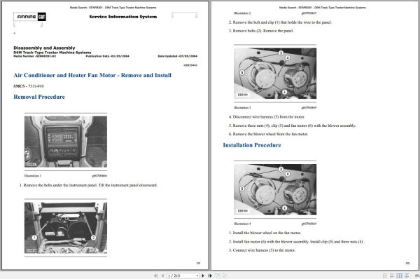 Caterpillar Track Type Tractor D6M 3WN Operators Service Manual Schematics 1