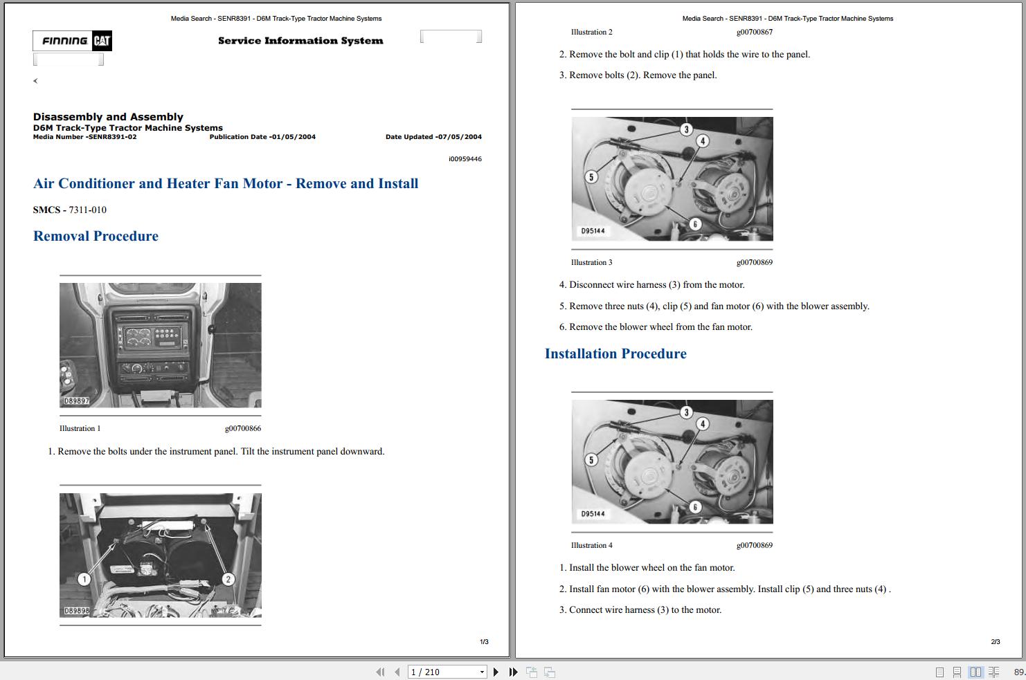 Caterpillar Track Type Tractor D6M 3WN Operators Service Manual Schematics 1