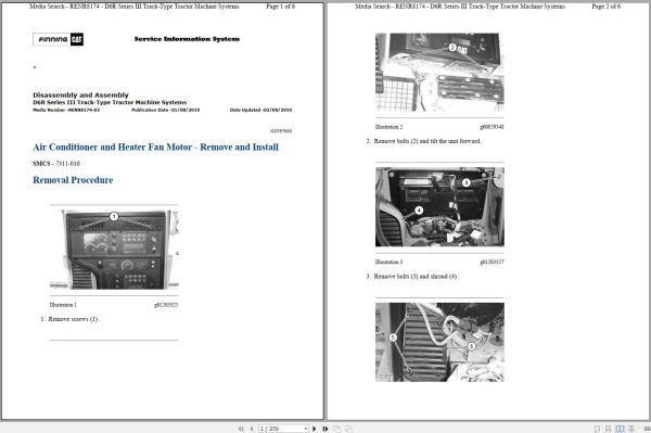Caterpillar Track Type Tractor D6R III GMT Operators Service Manual Schematics 1
