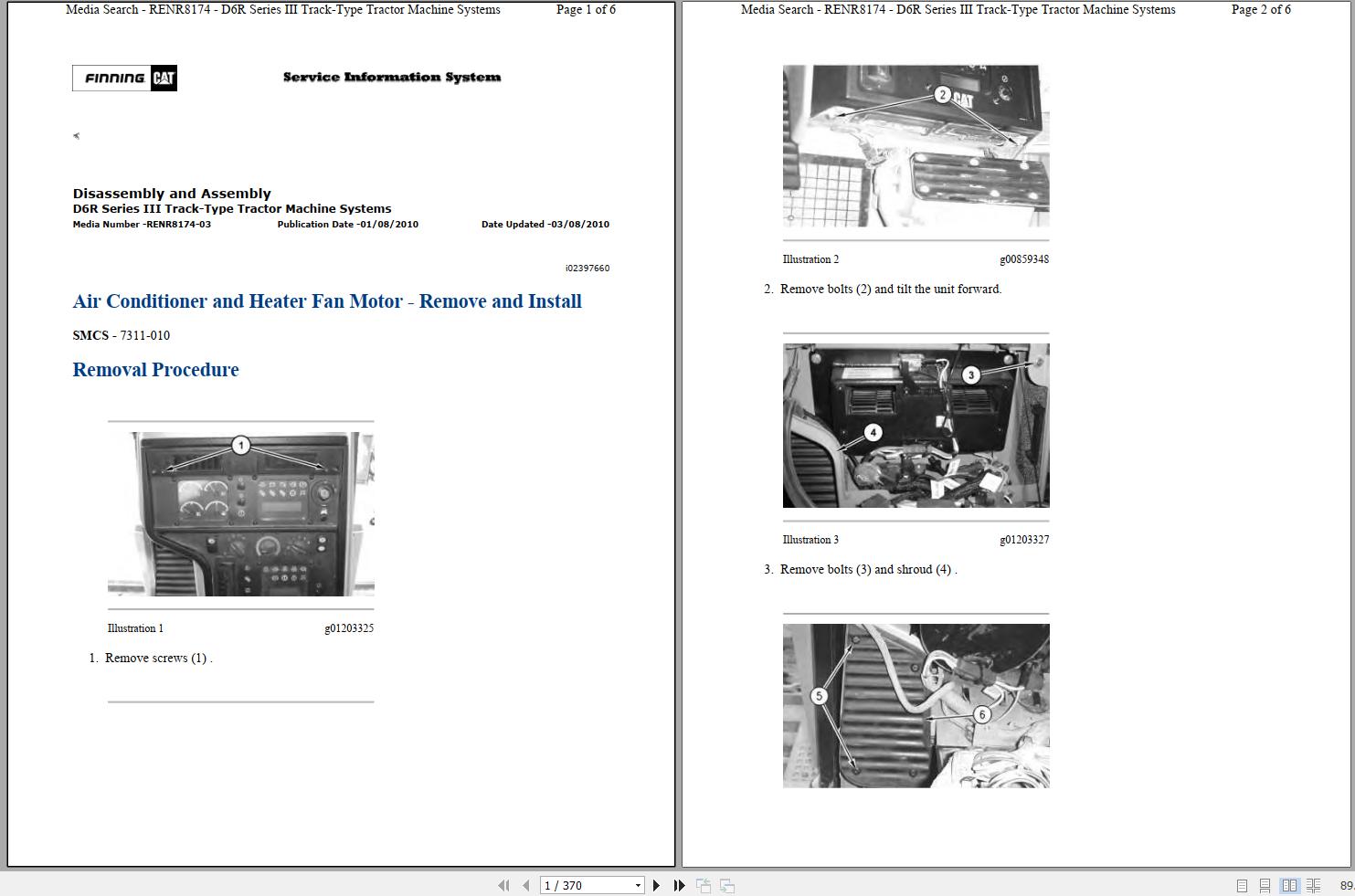 Caterpillar Track Type Tractor D6R III VRG Operators Service Manual Schematics 1