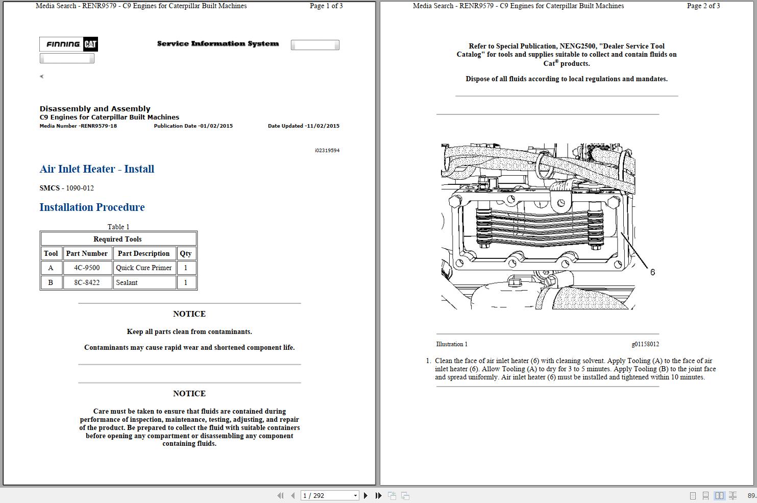 Caterpillar Track Type Tractor D6T SMC Operators Service Manual Schematics 1