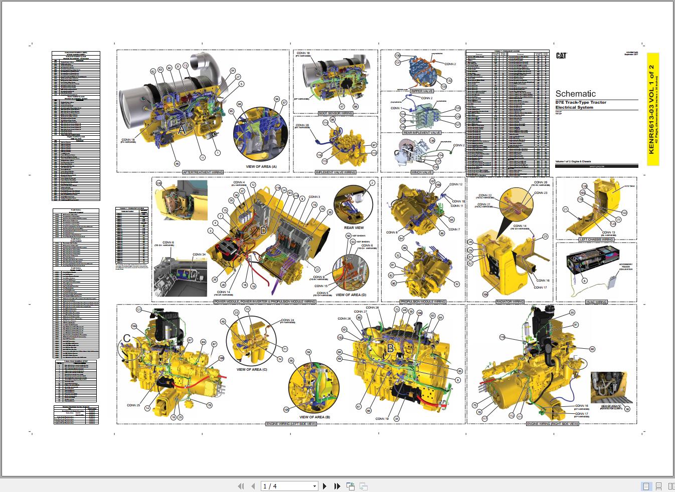 Caterpillar Track Type Tractor D7E Electrical Schematic KENR5613 1