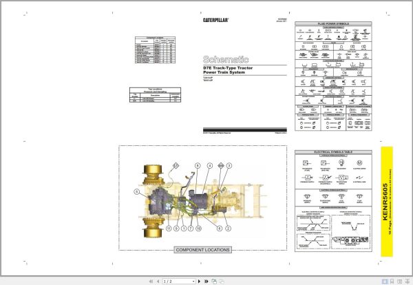 Caterpillar Track Type Tractor D7E Power Train System Schematic KENR5605 1