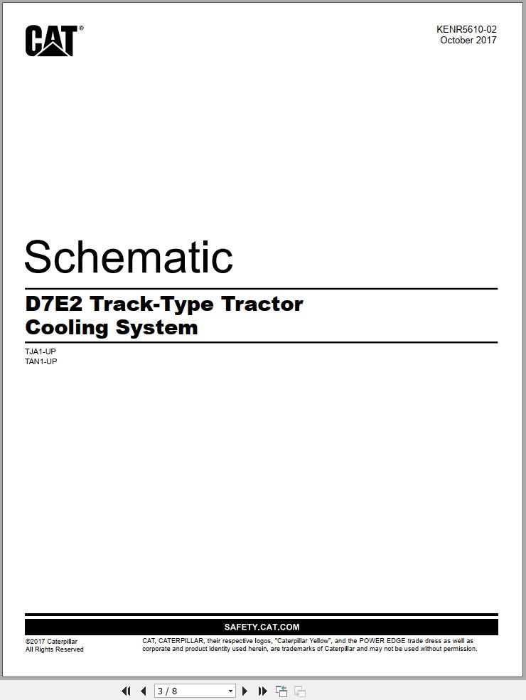 Caterpillar Track Type Tractor D7E2 Cooling System Schematic KENR5610 02 1
