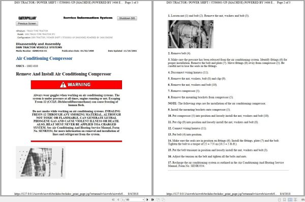 Caterpillar Track Type Tractor D8N 5TJ Testing Disassembly and Assembly and Schematics 1