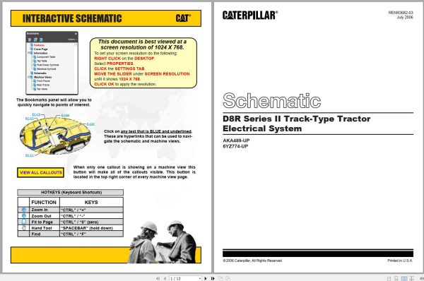 Caterpillar Track Type Tractor D8R II AKA Operators Service Manual Schematics 3