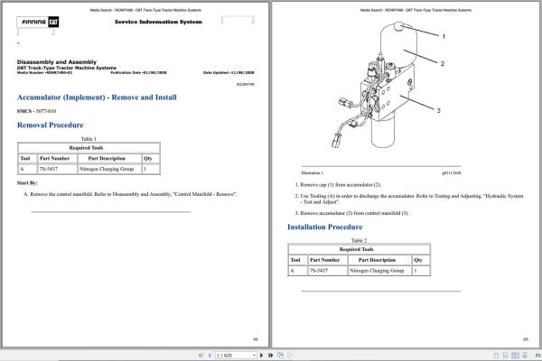 Caterpillar Track Type Tractor D8T KPZ Operators Service Manual Schematics 1