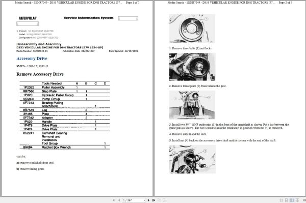 Caterpillar Track Type Tractor D9H 90V Operators Maintenance Service Manual 1