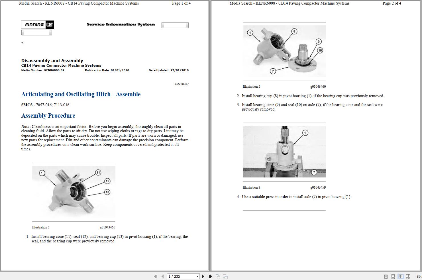 Caterpillar Vibratory Compactor CB 14 DTT Operators Service Manual Schematics 1