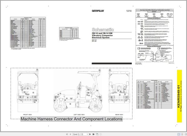 Caterpillar Vibratory Compactor CB 14 DTT Operators Service Manual Schematics 3