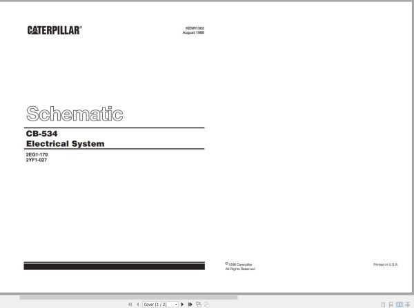 Caterpillar Vibratory Compactor CB 534 2EG Operators Service Manual Schematics 3
