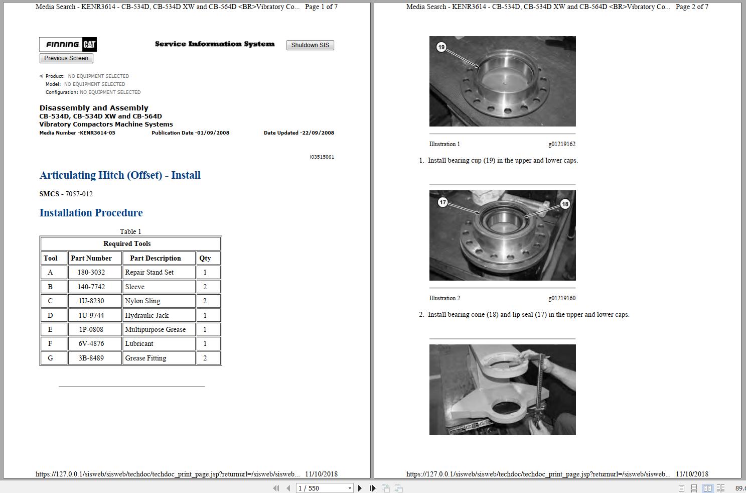 Caterpillar Vibratory Compactor CB564D C6D Operators Service Manual Schematics 1
