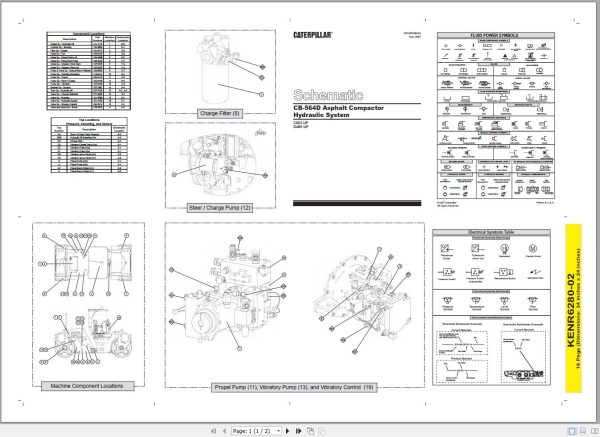 Caterpillar Vibratory Compactor CB564D C6D Operators Service Manual Schematics 4