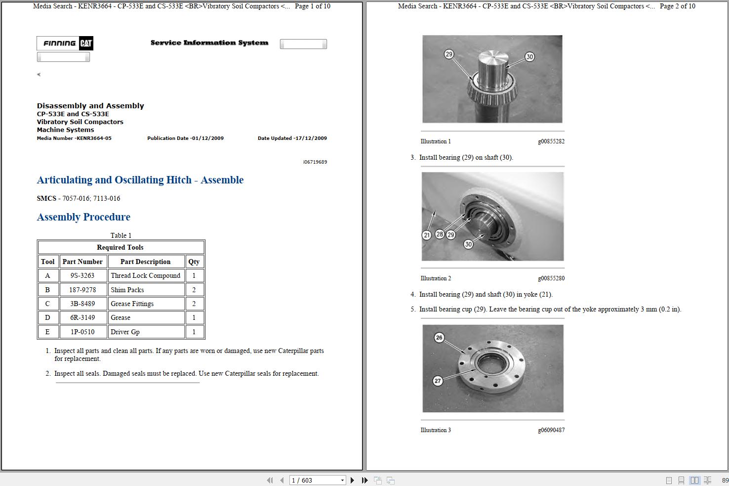 Caterpillar Vibratory Compactor CS 533E ASL Operators Service Manual Schematics 1
