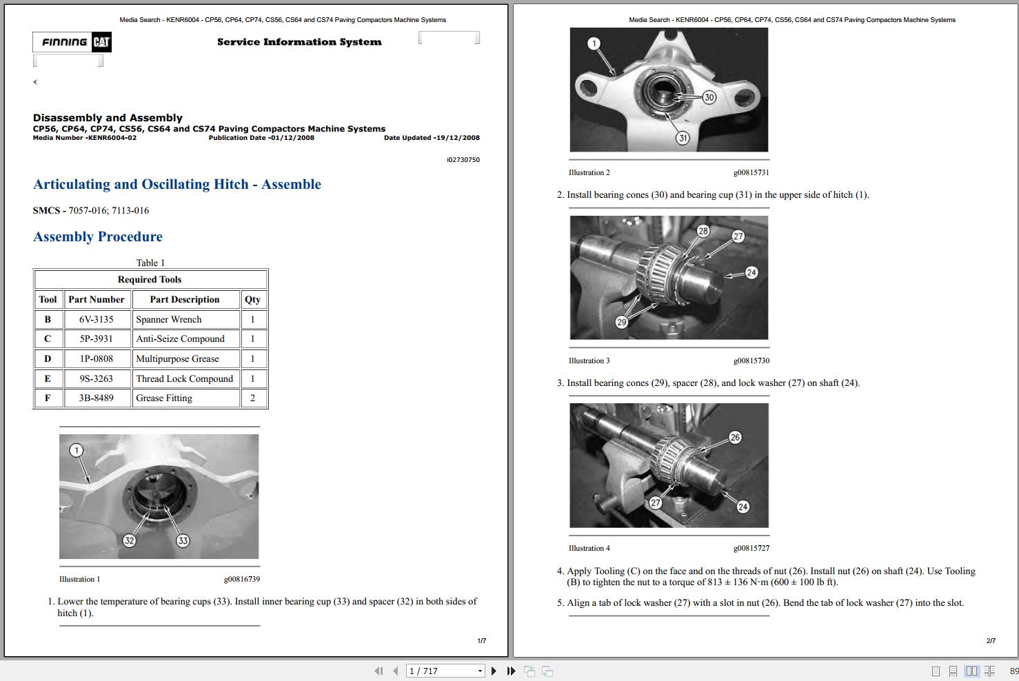 Caterpillar Vibratory Compactor CS 56 FCS Operators Service Manual Schematics 1