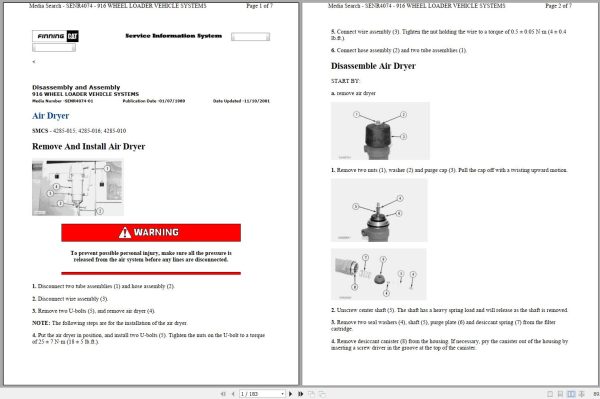 Caterpillar Wheel Loader 916 2XB Operators Service Manual Schematics 1