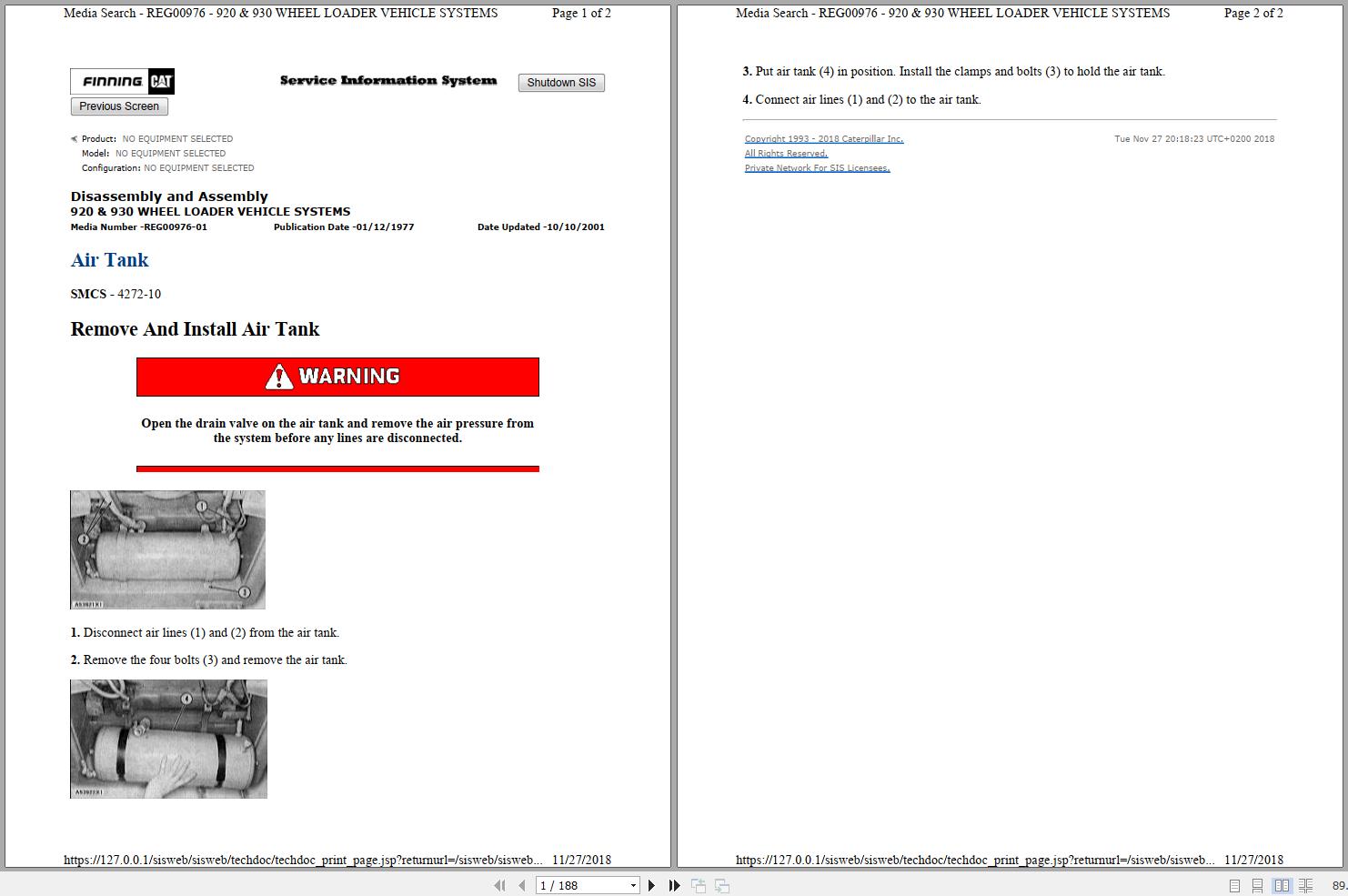 Caterpillar Wheel Loader 920 62K Operators Service Manual Schematics 1