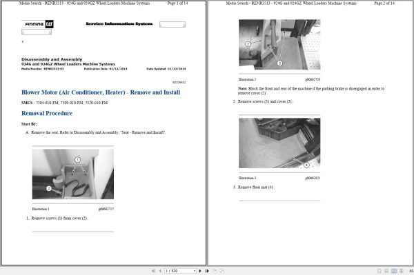 Caterpillar Wheel Loader 924GZ 6YW Operators Service Manual Schematics 1
